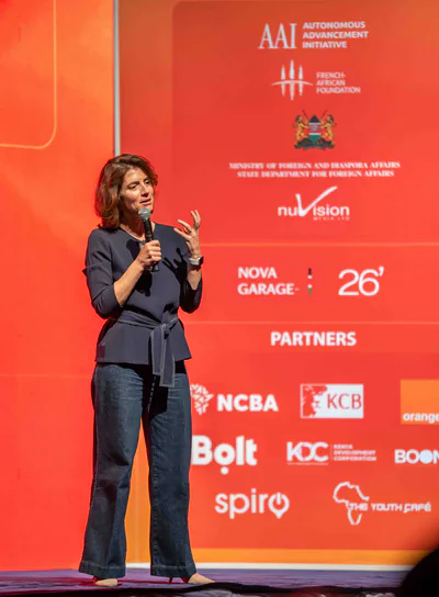 Christel Heydemann, Chief Executive Officer of Orange, addressing the Nova Garage Summit 2026 from the main stage.